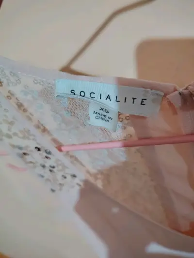 Vestido rosa con lentejuelas Socialite talla XS - miniatura 3