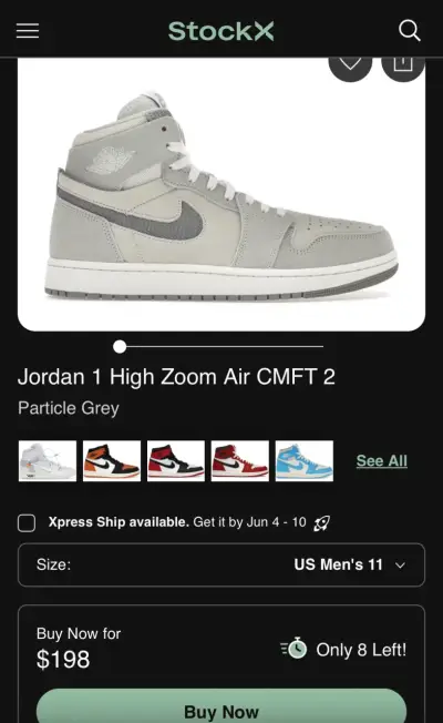 Zapatillas Jordan 1 Zoom Air CMFT 2 Gris - miniatura 2