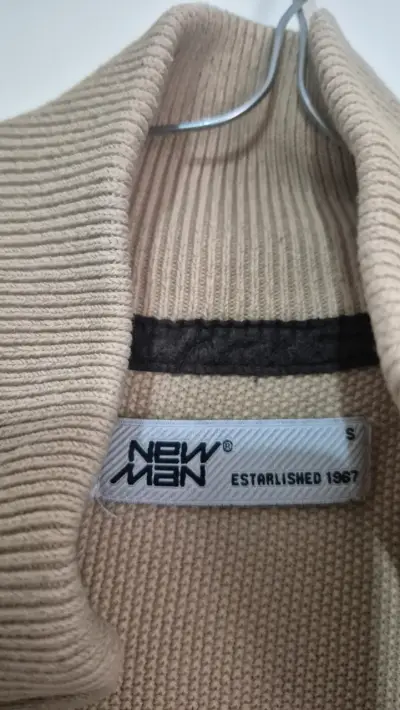Suéter de punto beige para hombre New Man - miniatura 2