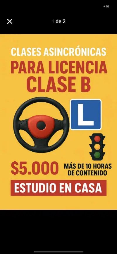Clases Asincrónicas para Licencia Clase B en Chile - miniatura 1