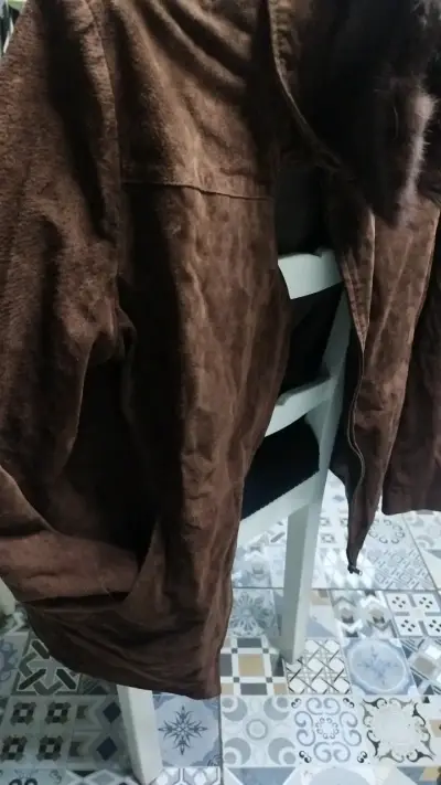 Chaqueta de gamuza cuero 100%Marron - miniatura 3