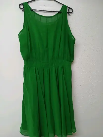 Vestido verde sin mangas T.A.G. talla L - miniatura 1
