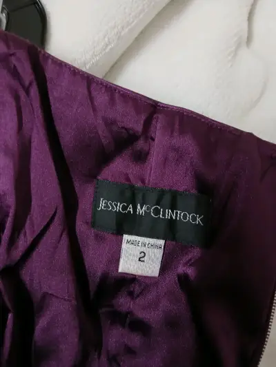 Vestido de fiesta morado Jessica McClintock - miniatura 3