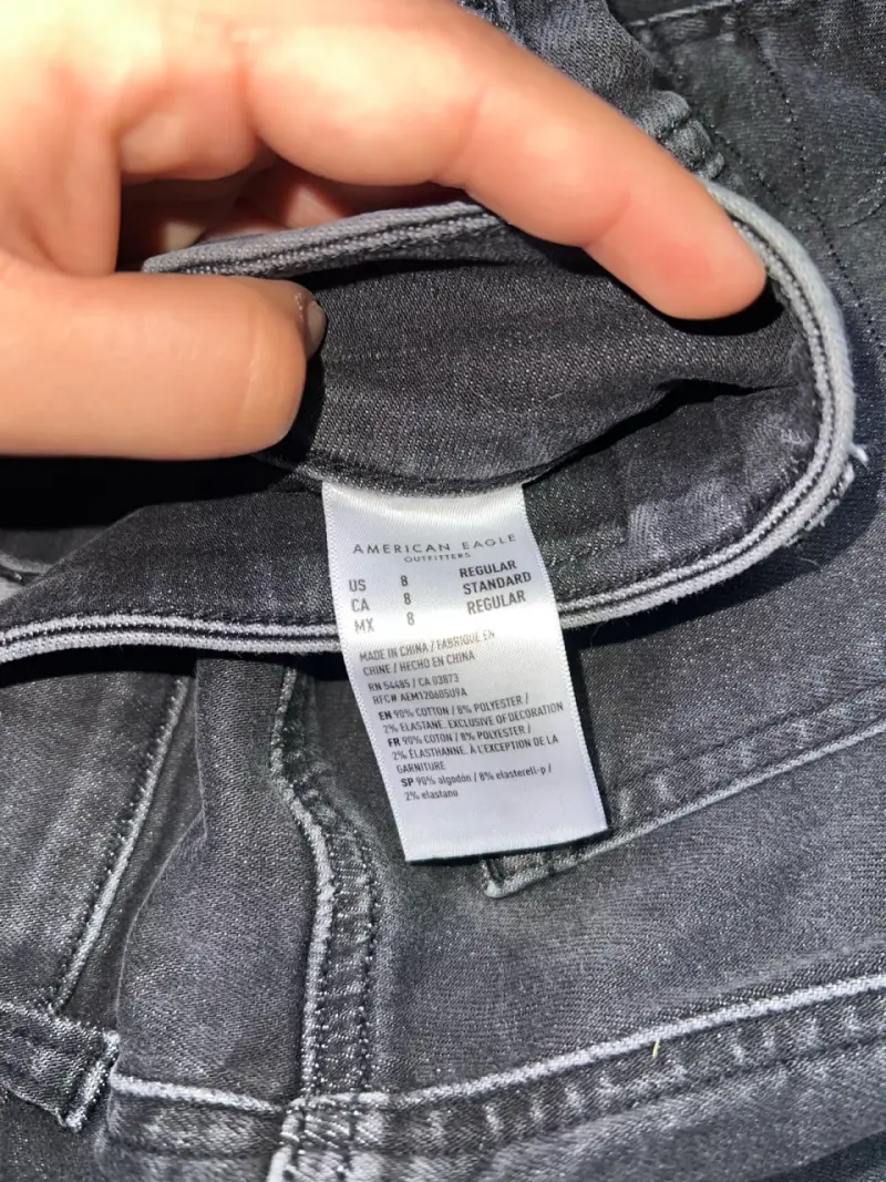 Jeans ajustados gris oscuro American Eagle - 2