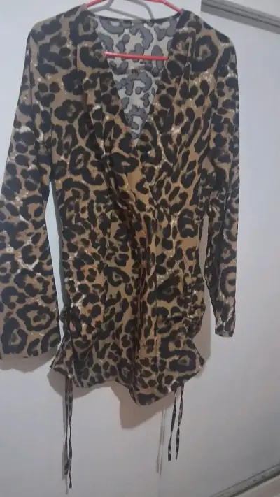 Vestido corto estampado animal print - miniatura 1