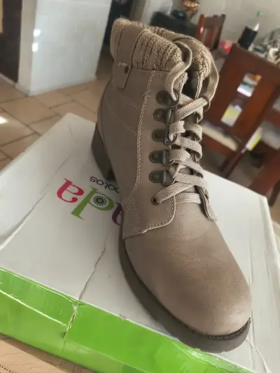 Botines de cuero marrón con plataforma - miniatura 3