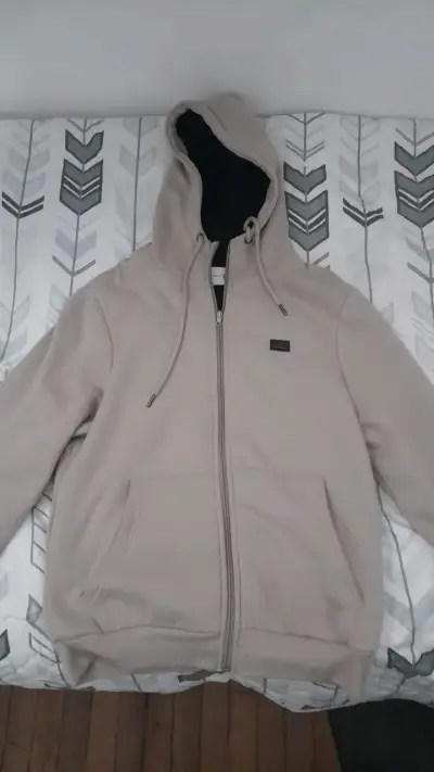 Polerón con capucha beige para hombre - miniatura 1