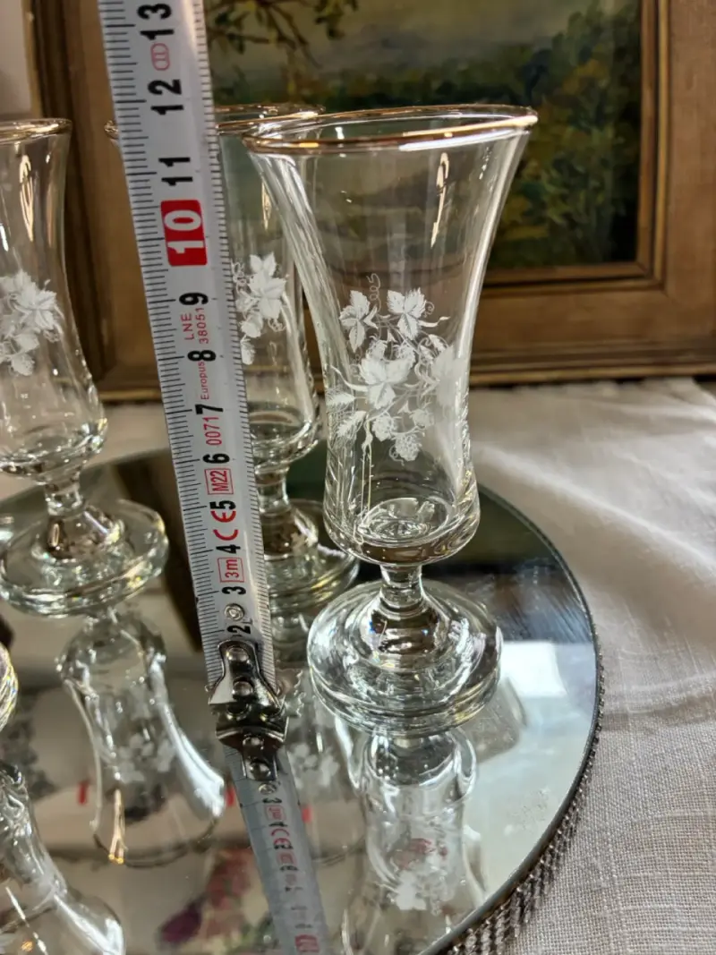 Juego de copas de licor con diseño floral - 2