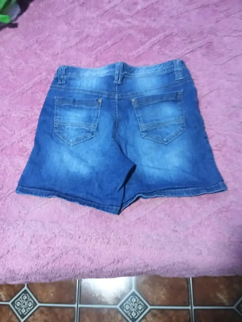 Shorts de mezclilla azul largo - 2