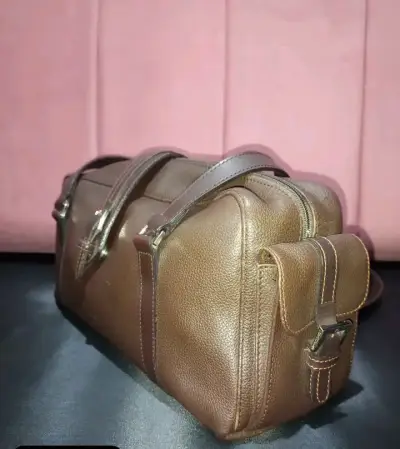 Bolso de cuero marrón Longchamp elegante - miniatura 4