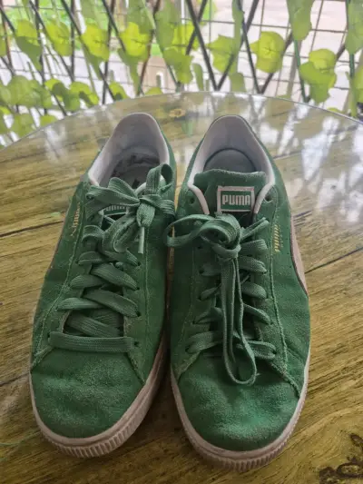 Zapatillas verdes de gamuza Puma Suede - miniatura 1