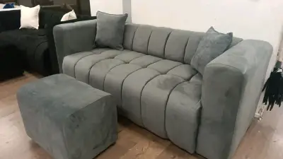 Sofá modular seccional de terciopelo marrón - miniatura 6