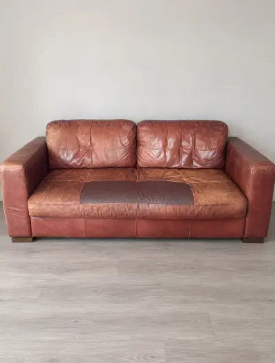 Sofá Rosen de cuero natural, 3 cuerpos — 213 cm - miniatura 1