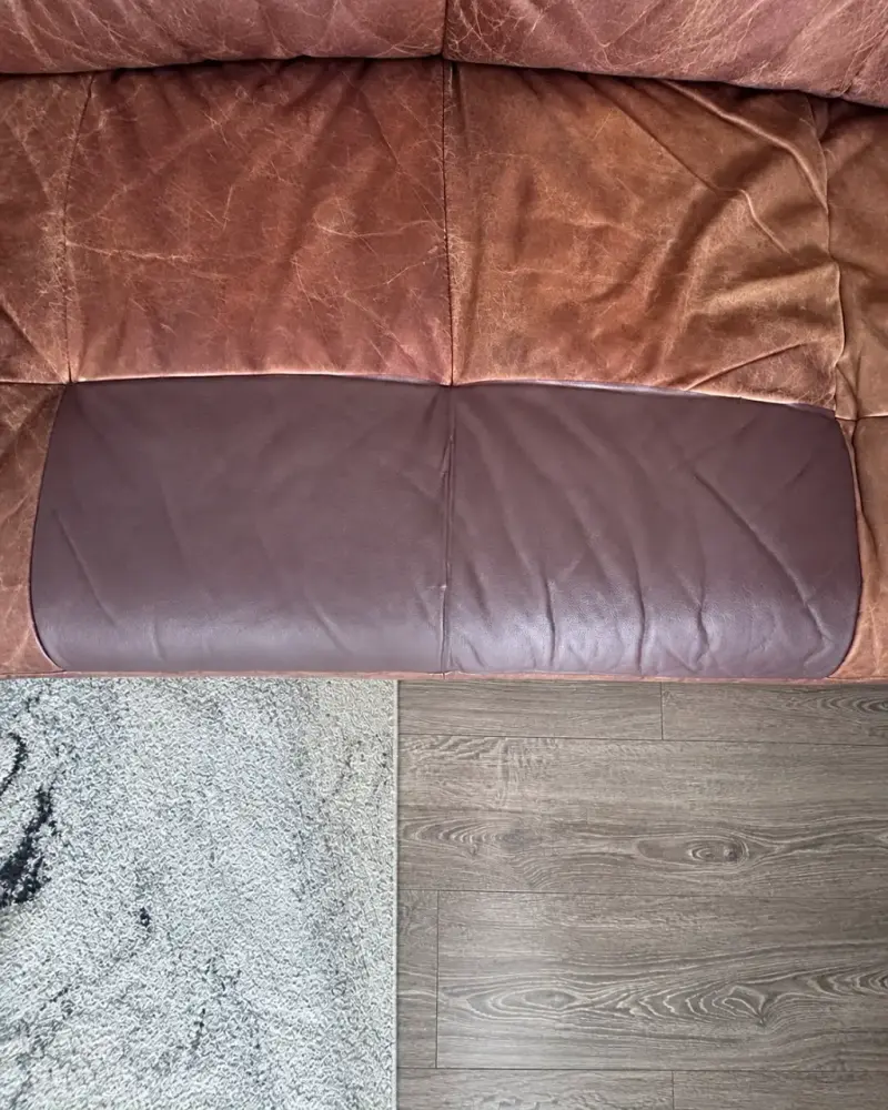 Sofá Rosen de cuero natural, 3 cuerpos — 213 cm - 3
