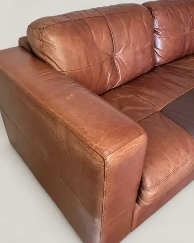 Sofá Rosen de cuero natural, 3 cuerpos — 213 cm - miniatura 4