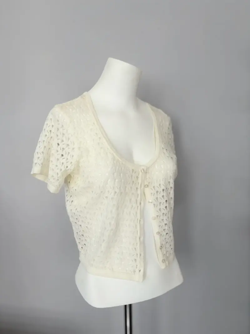 Cárdigan de encaje blanco para mujer
