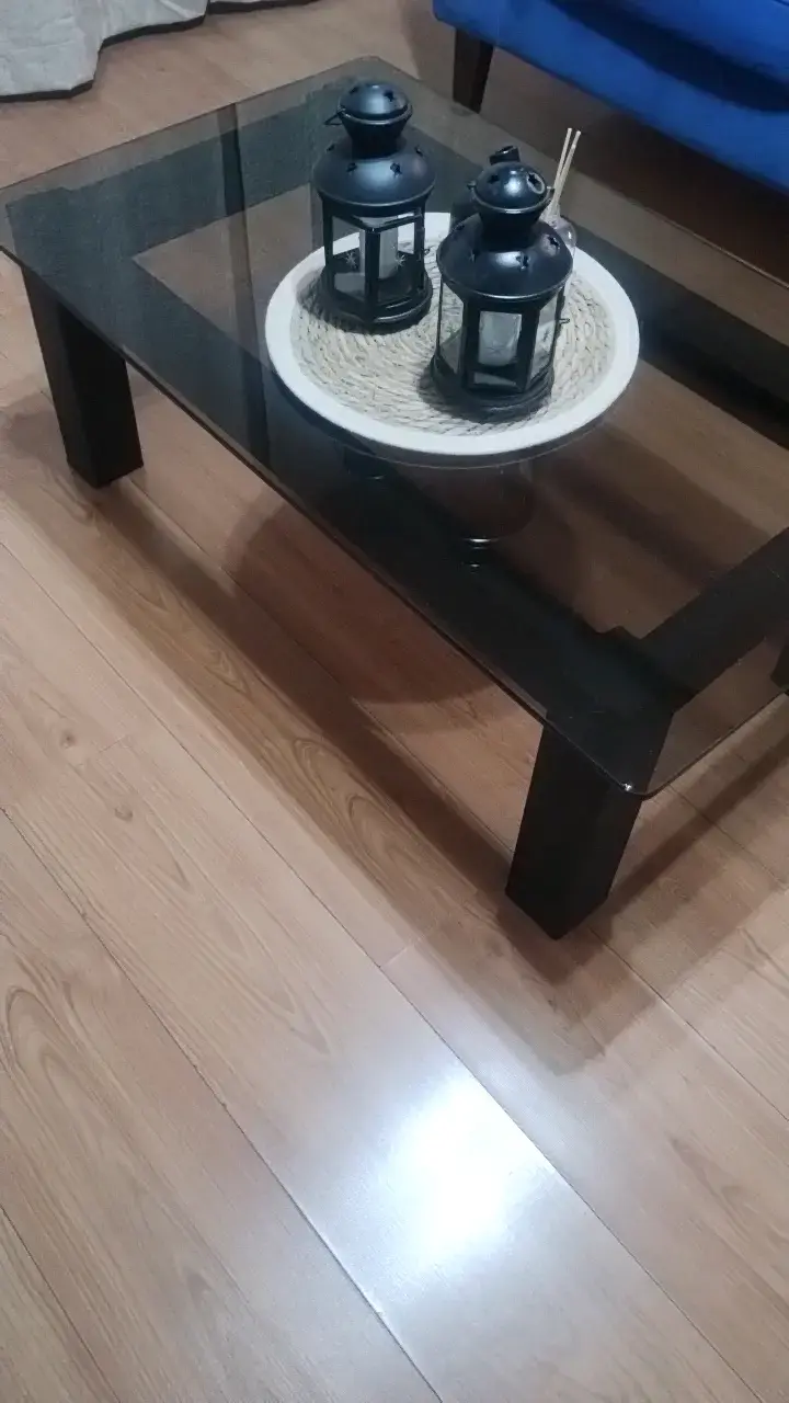 Mesa de Centro de Vidrio Negro Moderna - 3