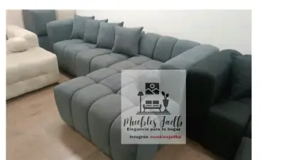 Living modular gris moderno y elegante - miniatura 6