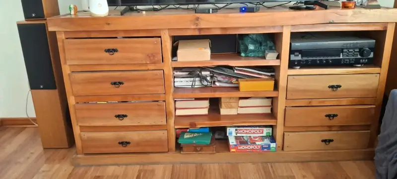 Mueble de TV de madera con cajones - 3