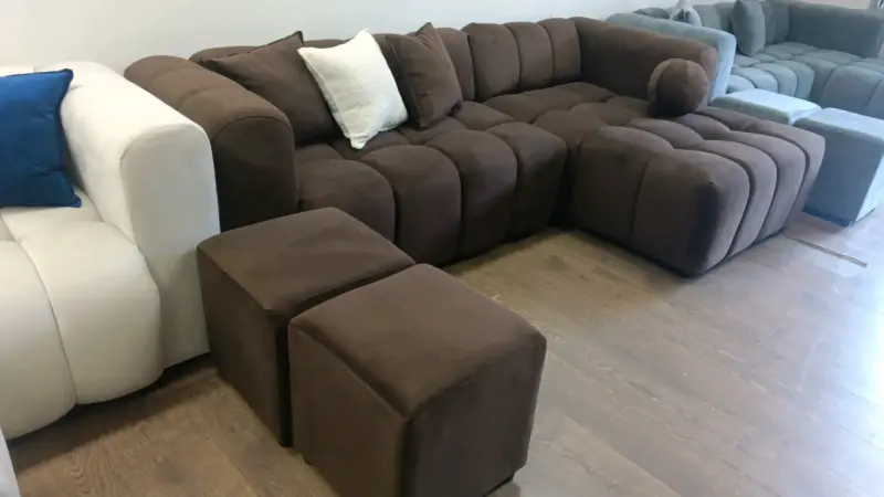 Living modular nube  seccional moderno beige - 3