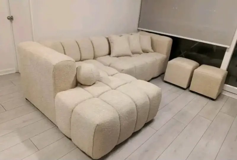 Living modular nube  seccional moderno beige - 4