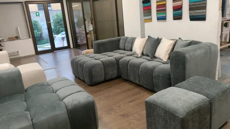 Living modular esquinero blanco moderno - 6