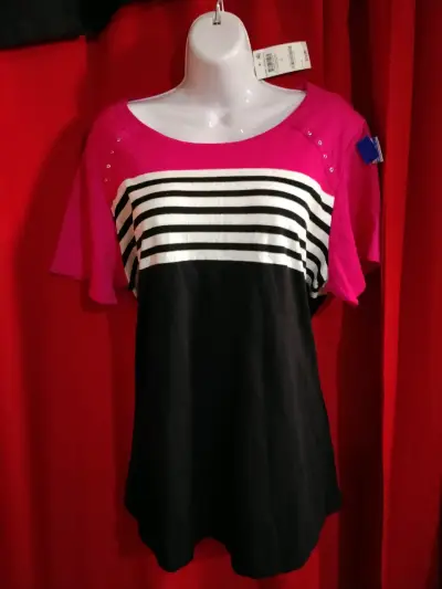 Polera de rayas Karen Scott Sport Plus talla 1X - miniatura 4