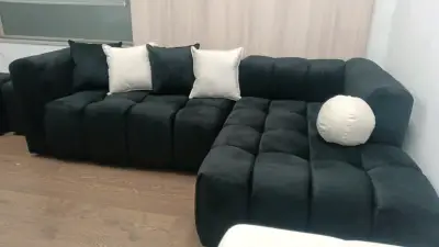 Sofá nube modular gris oscuro con cojines - miniatura 2