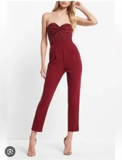 Enterito strapless burdeos elegante para mujer - miniatura 1