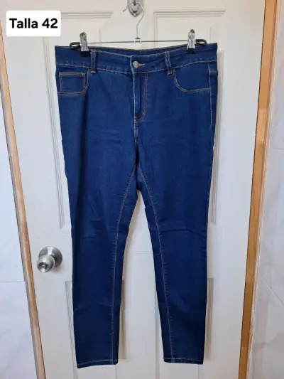 Jeans azul talla 42 para mujer - miniatura 1