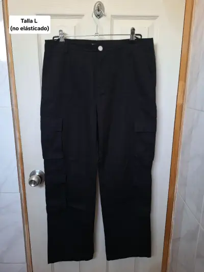 Pantalones cargo negros talla L - miniatura 1