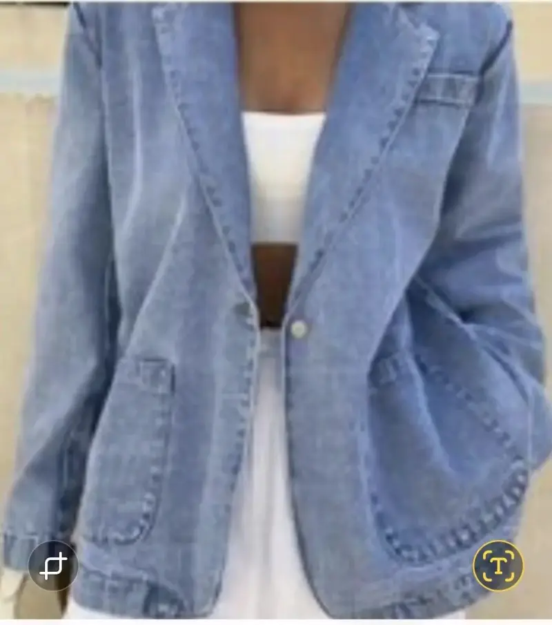 Blazer de mezclilla azul para mujer