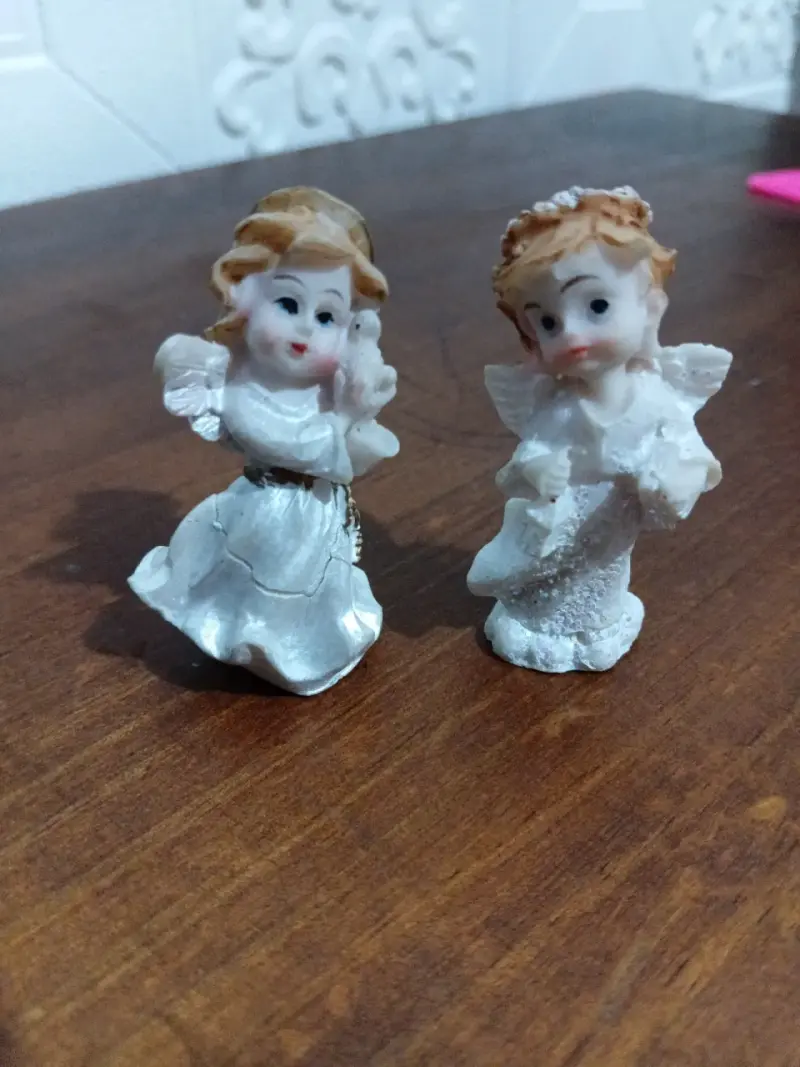 Figuras decorativas de porcelana estilo ángeles
