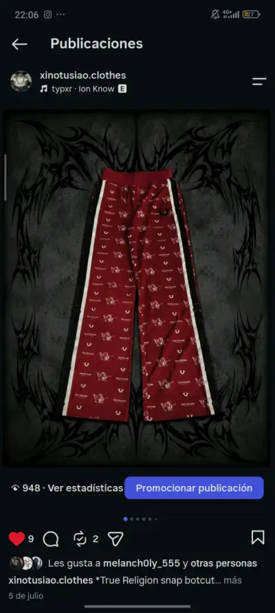 Pantalones True Religion rojos con estampado - miniatura 1