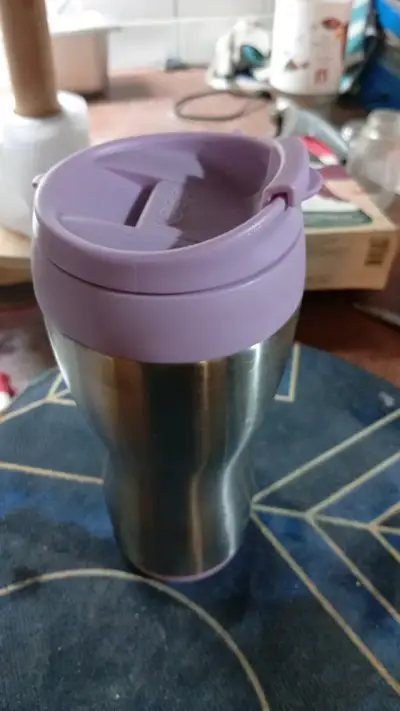 Vaso térmico Keep acero inoxidable tapa morada - miniatura 1
