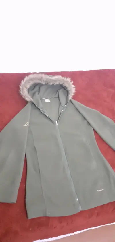Chaqueta Kappa verde con capucha de piel - miniatura 1