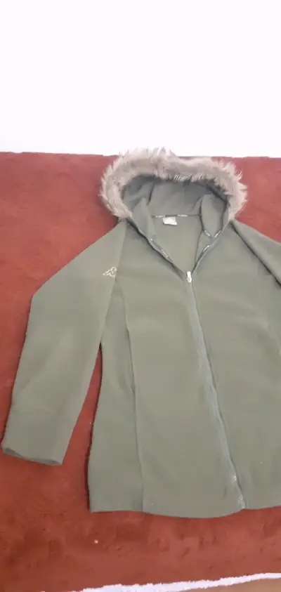 Chaqueta Kappa verde con capucha de piel - miniatura 3