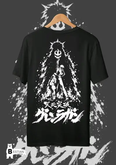 Polera negra con diseño anime tengen tompa - miniatura 2