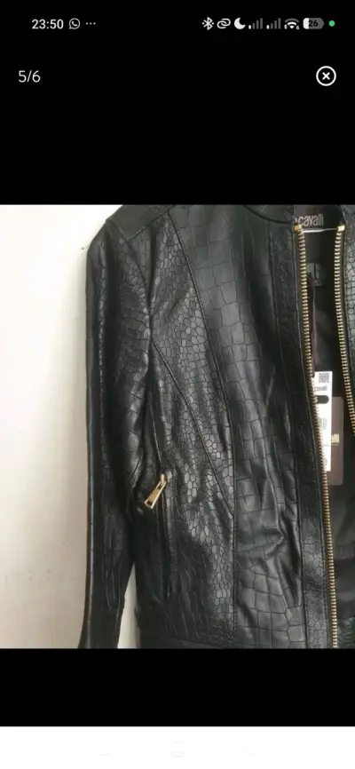Chaqueta de cuero negra Roberto Cavalli XS - miniatura 6