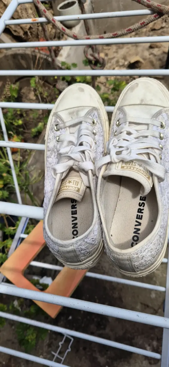 Zapatillas Converse blancas de encaje - 2