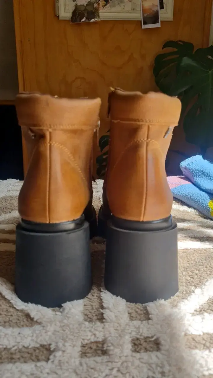 Botines de cuero marrón con plataforma Gotta - 4