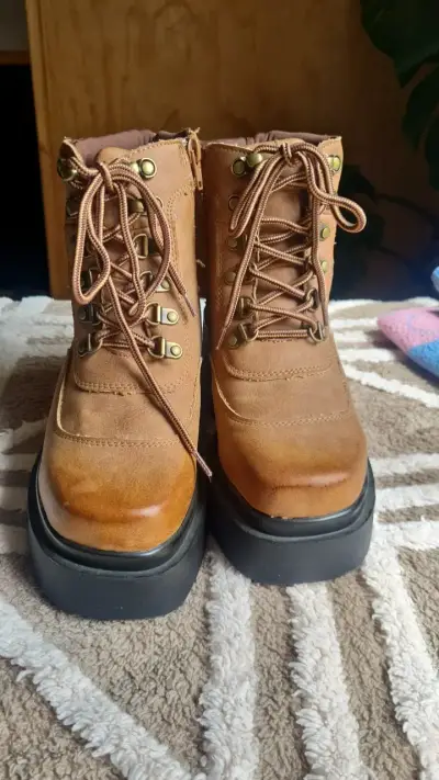 Botines de cuero marrón con plataforma Gotta - miniatura 6