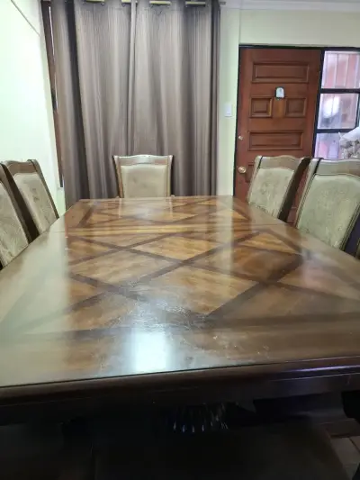 Juego de comedor de madera con 8 sillas - miniatura 3