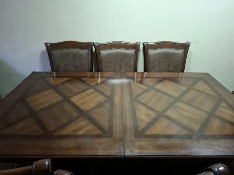 Juego de comedor de madera con 8 sillas - 4
