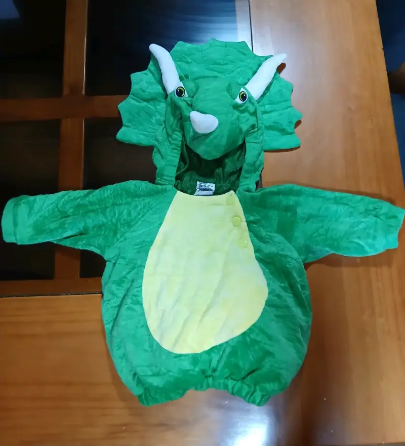 Disfraz de dinosaurio verde talla 0 a 6 meses