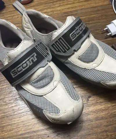 Zapatillas de ciclismo Scott blancas con velcro - miniatura 3