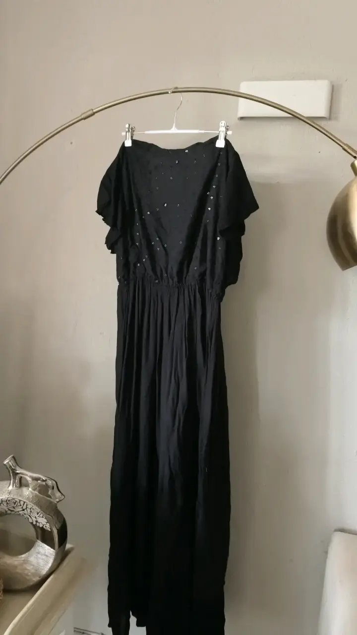 Vestido negro con lentejuelas India Town - 5