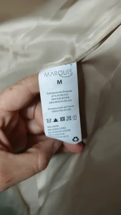 Chaqueta de piel sintética beige Marquis - miniatura 2