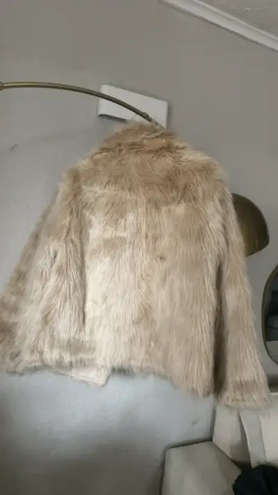 Chaqueta de piel sintética beige Marquis - miniatura 4