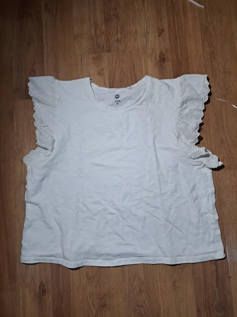 Blusa Blanca con Detalle de Encaje para Mujer - 3